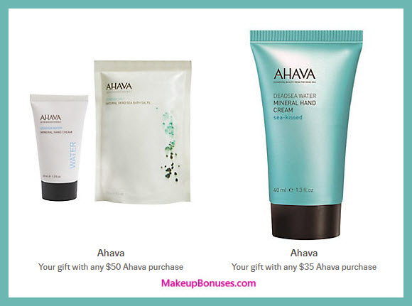 Receive a free 3-pc gift with $50 AHAVA purchase