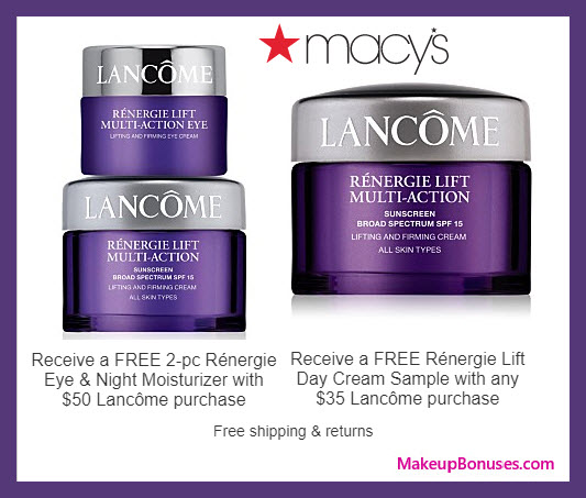 Receive a free 3-pc gift with $50 Lancôme purchase