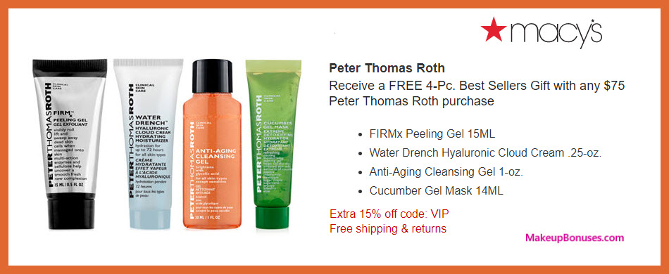 Receive a free 4-pc gift with $75 Peter Thomas Roth purchase