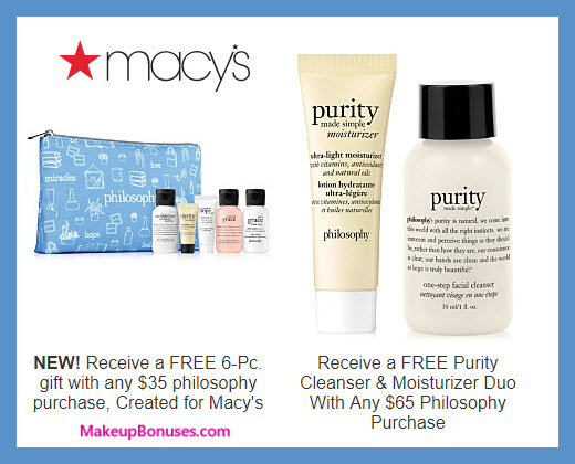 Receive a free 6-pc gift with $35 philosophy purchase