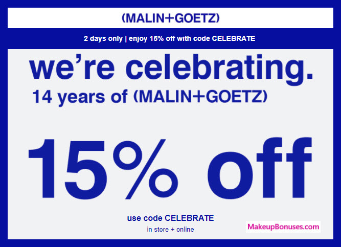 Malin+Goetz 15% Anniversary Sale - MakeupBonuses.com