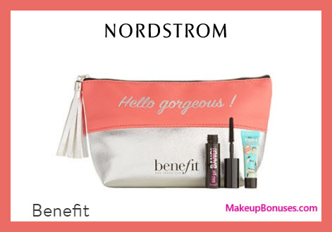 Receive a free 3-pc gift with $60 Benefit Cosmetics purchase
