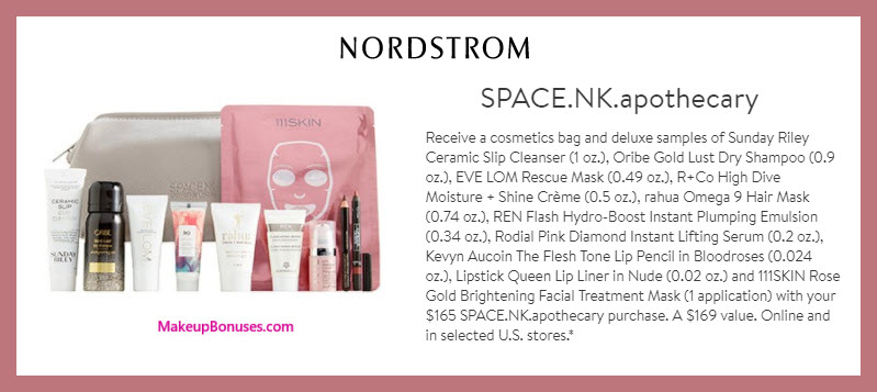 Receive a free 11-pc gift with $165 Space NK purchase