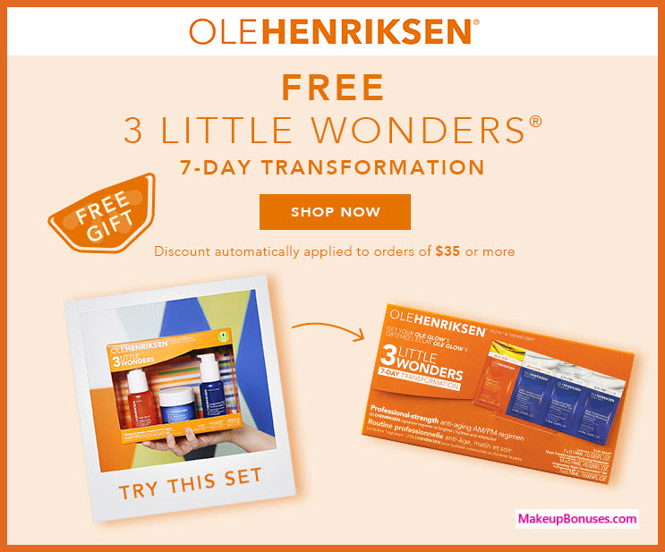 Receive a free 4-pc gift with $35 OLE HENRIKSEN purchase