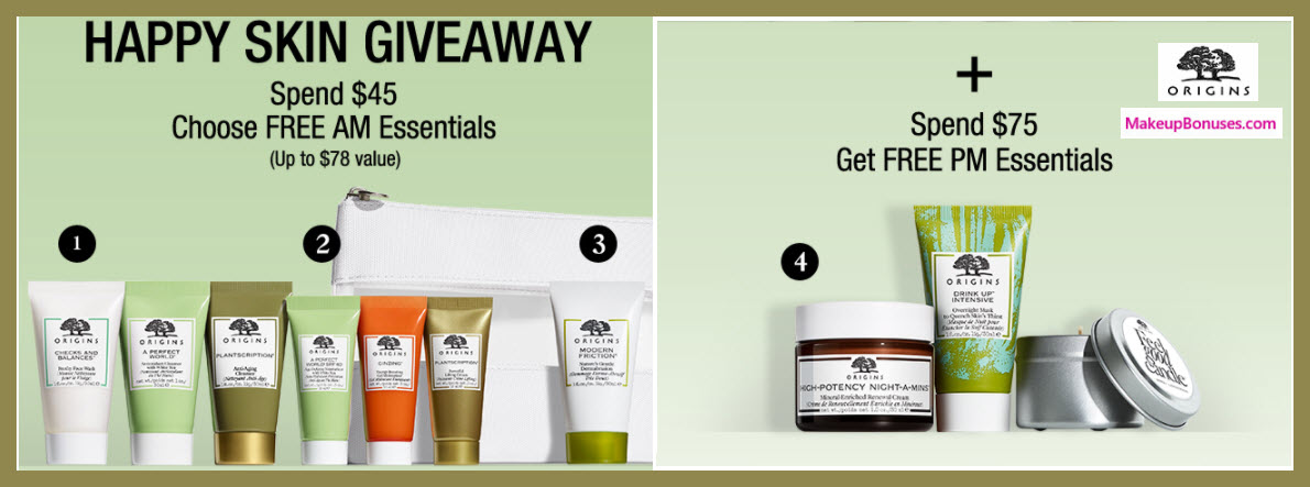 Receive your choice of 4-pc gift with $45 Origins purchase