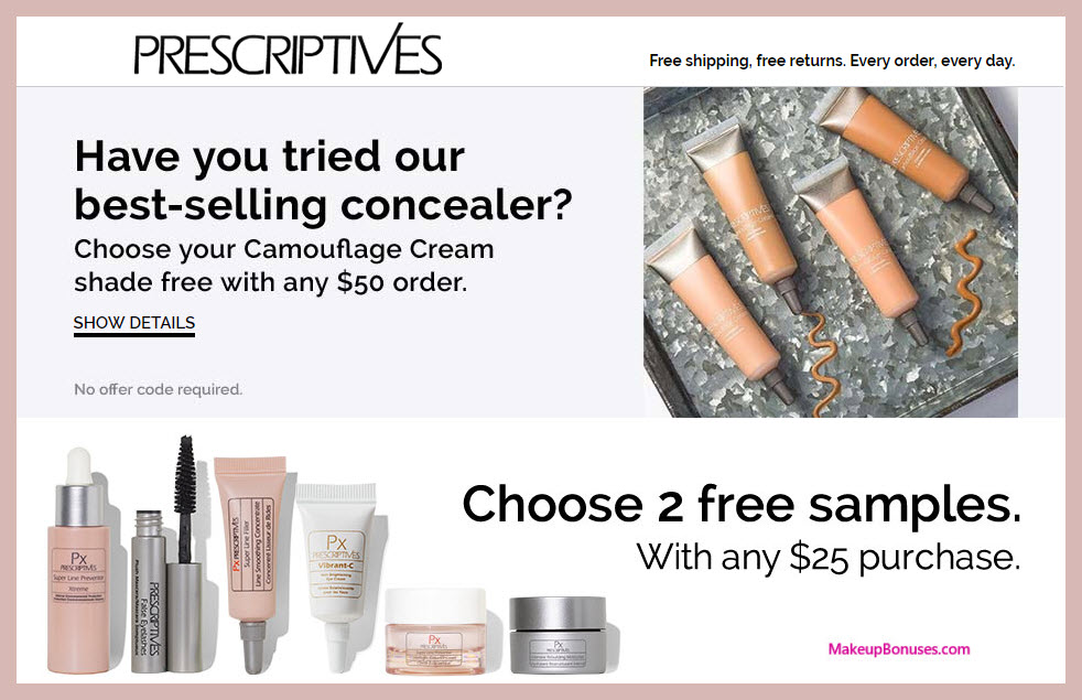 Receive a free 3-pc gift with $50 Prescriptives purchase