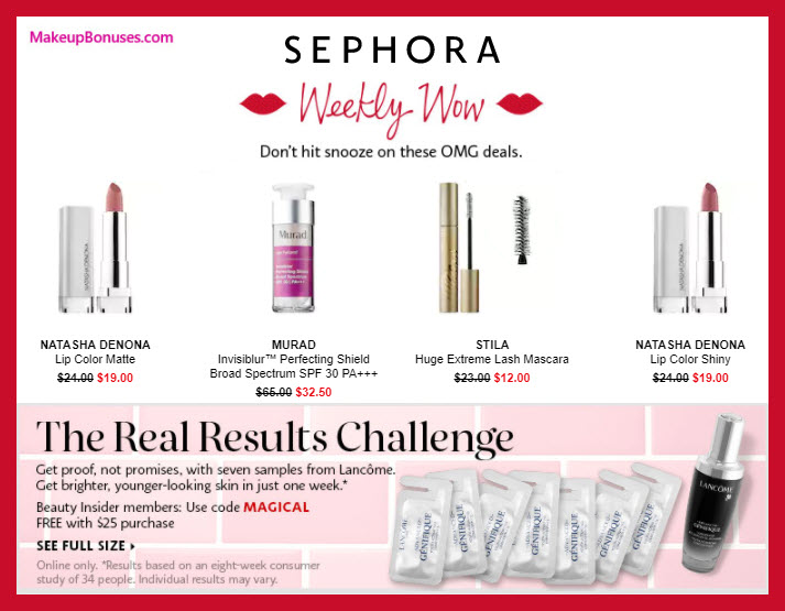 Sephora Weekly Wow Discounts - MakeupBonuses.com