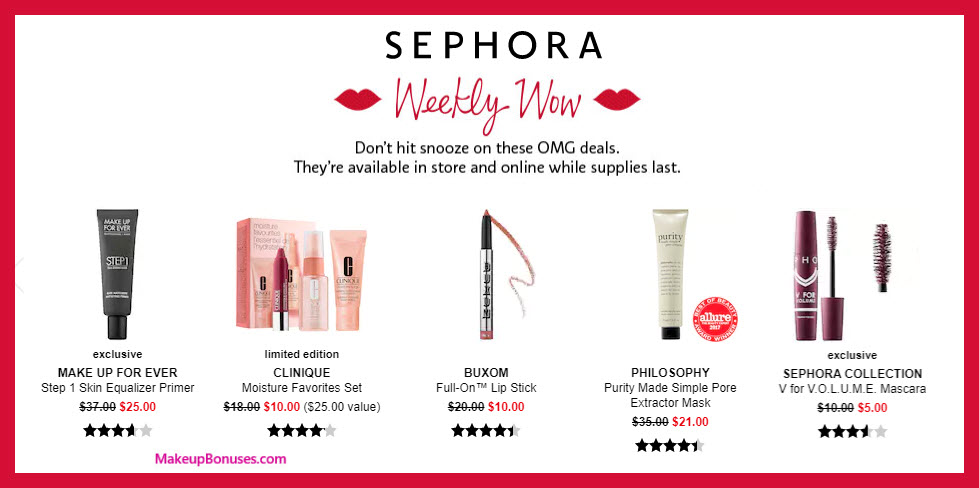 Sephora Weekly Wow - MakeupBonuses.com