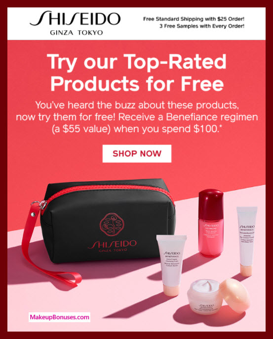 Shiseido 5piece Free Bonus Gift Makeup Bonuses