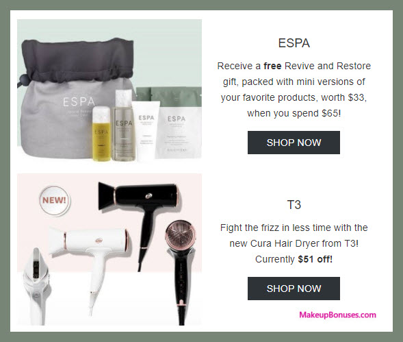 Receive a free 4-pc gift with $65 ESPA purchase