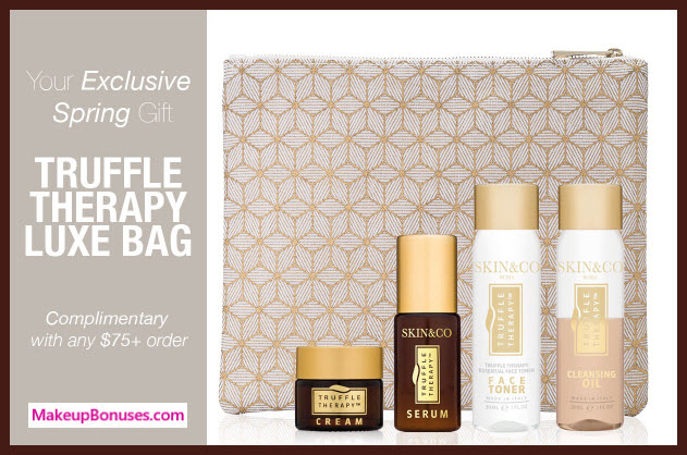 Receive a free 5-pc gift with $75 Skin and Co Roma purchase