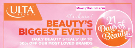 Ulta 21 Days of Beauty - MakeupBonuses.com