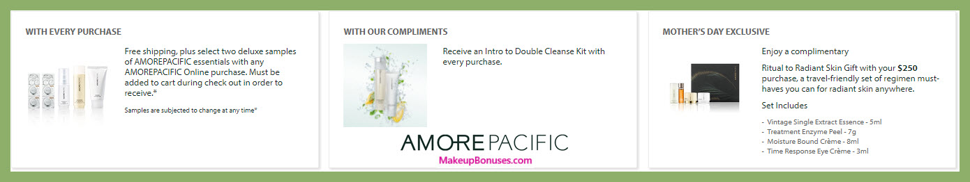 Receive a free 4-pc gift with $250 AMOREPACIFIC purchase