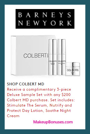 Receive a free 3-pc gift with $200 Colbert MD purchase