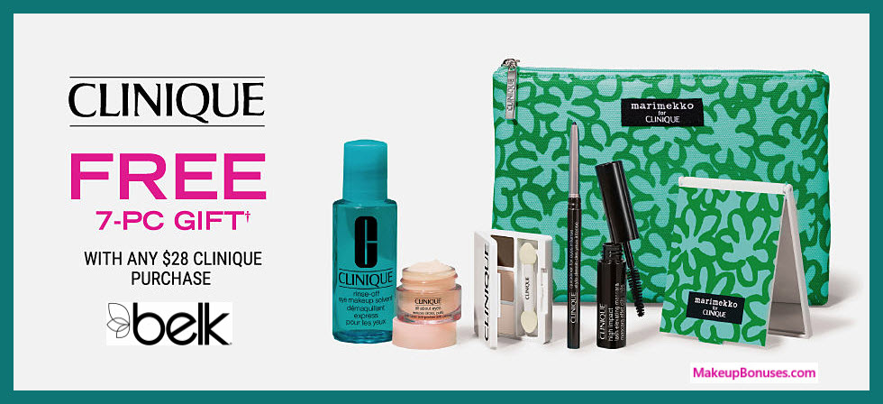 Receive a free 7-pc gift with $28 Clinique purchase