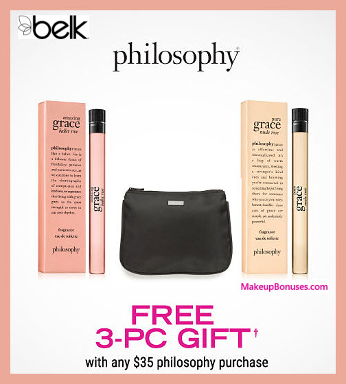 Receive a free 3-pc gift with $35 Philosophy purchase