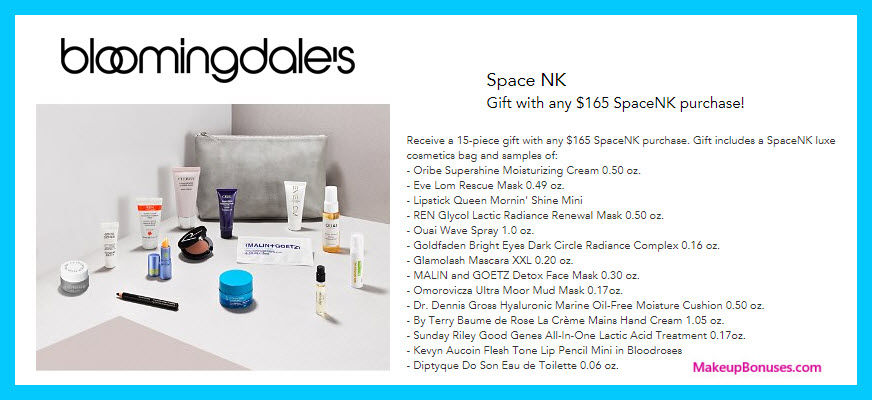 Receive a free 15-pc gift with $165 Space NK purchase