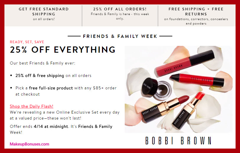 Bobbi Brown Friends & Family - MakeupBonuses.com