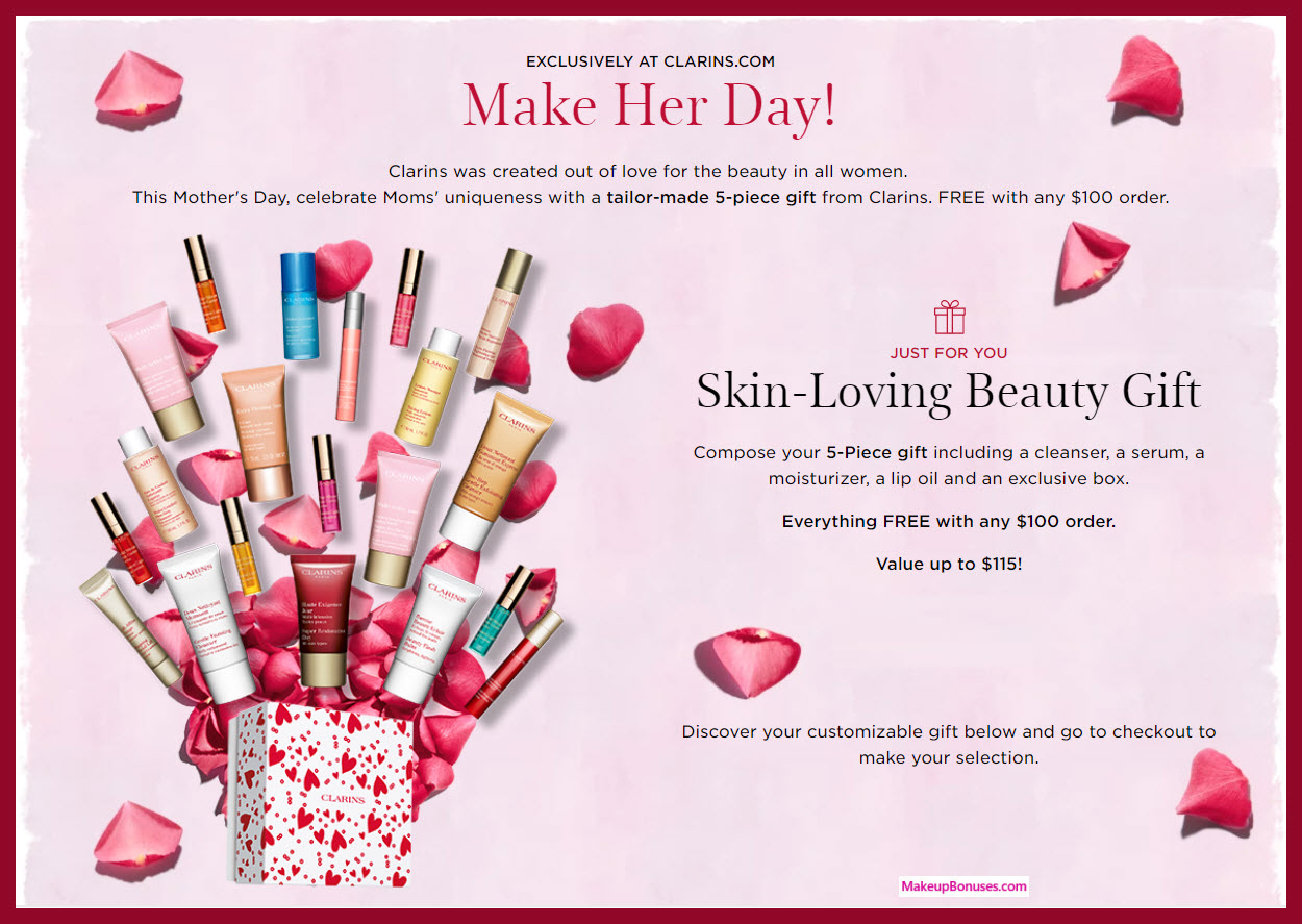 Receive your choice of 5-pc gift with $100 Clarins purchase