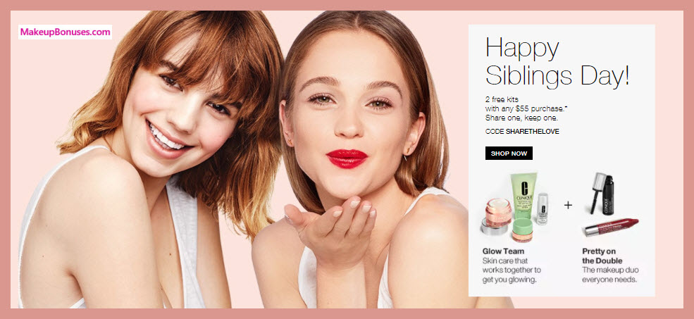 Receive a free 6-pc gift with $55 Clinique purchase