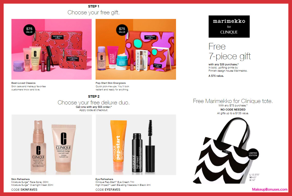 Receive a free 10-pc gift with $75 Clinique purchase