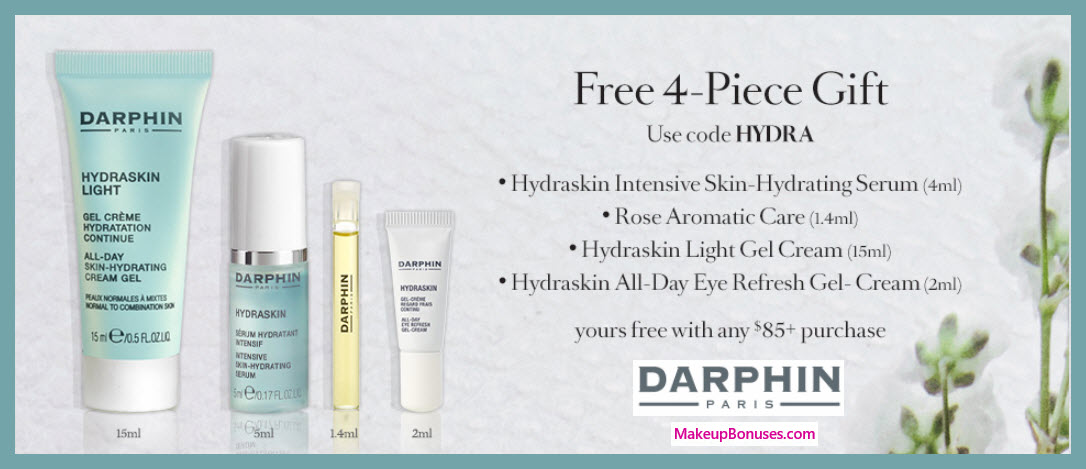 Receive a free 4-pc gift with $85 Darphin purchase