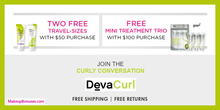 Receive a free 3-pc gift with $100 DevaCurl purchase