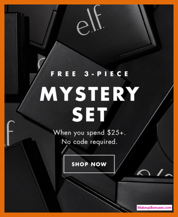 Receive a free 3-pc gift with $25 ELF Cosmetics purchase