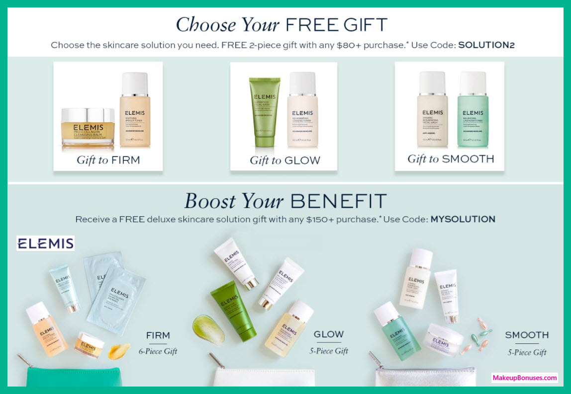 Receive your choice of 5-pc gift with $150 Elemis purchase