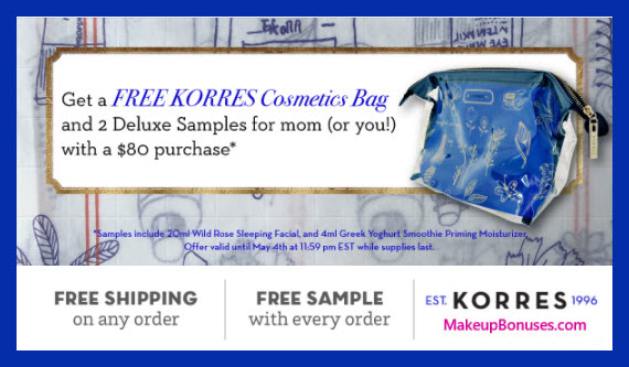 Receive a free 3-pc gift with $80 Korres purchase
