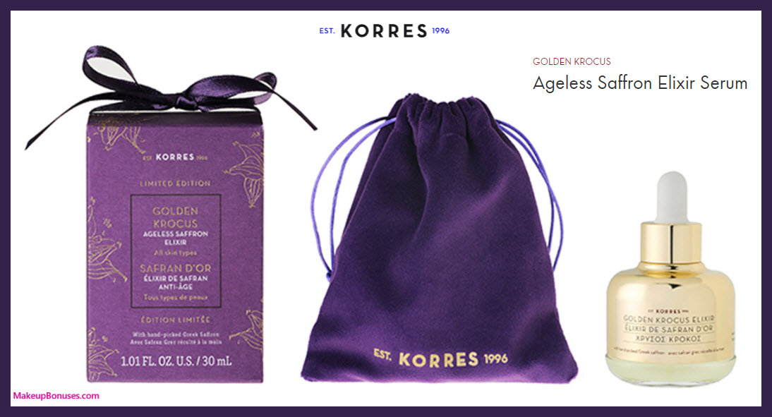 Golden Krocus Ageless Saffron Elixir by KORRES - MakeupBonuses.com