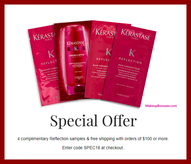 Receive a free 4-pc gift with $100 Kérastase purchase