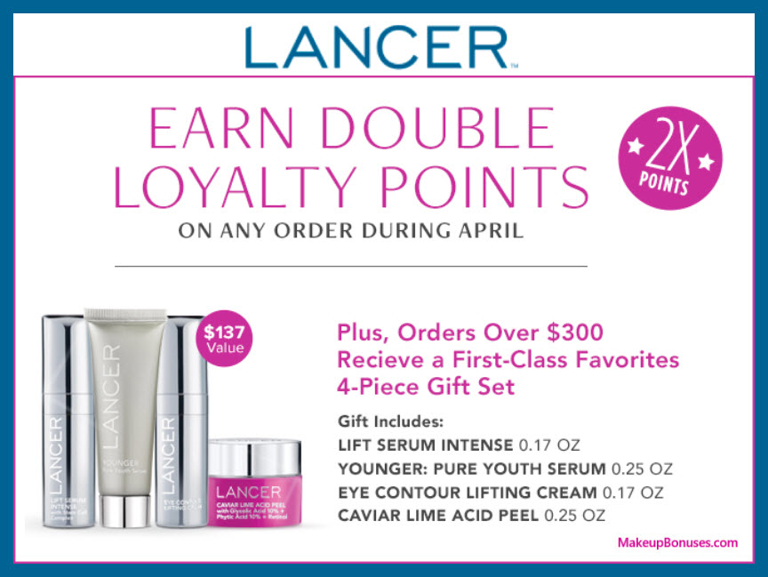 Receive a free 4-pc gift with $300 LANCER purchase