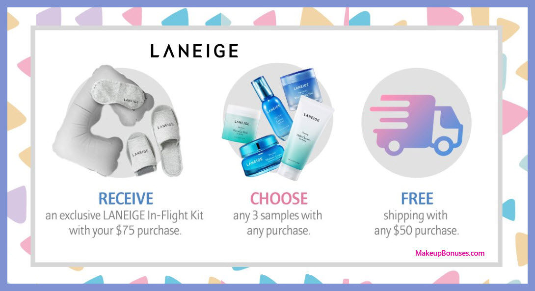 Receive a free 3-pc gift with $75 LANEIGE purchase