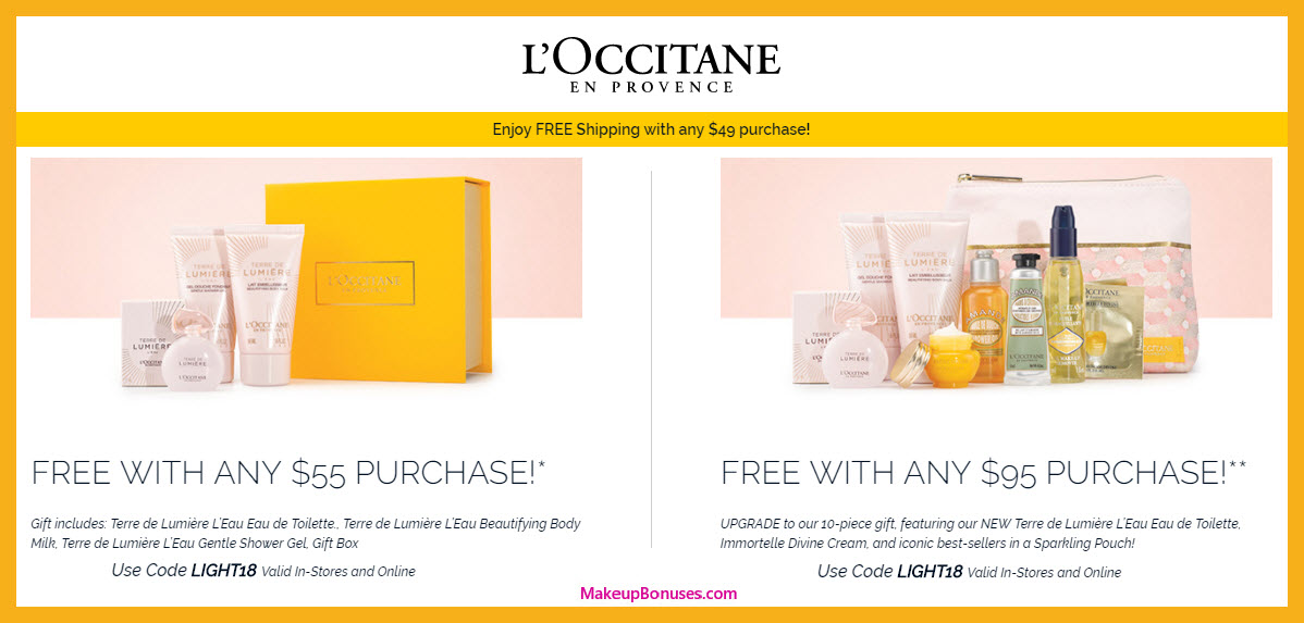 Receive a free 3-pc gift with $55 L'Occitane purchase