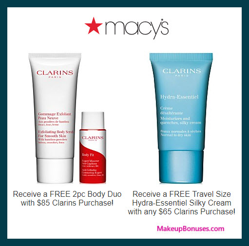 Receive a free 3-pc gift with $65 Clarins purchase