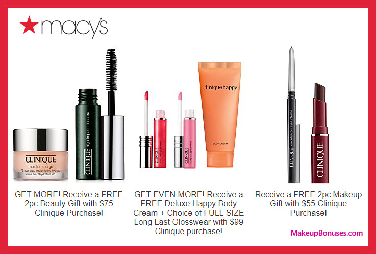 Receive a free 4-pc gift with $75 Clinique purchase