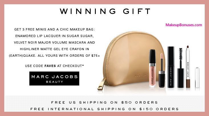 Receive a free 4-pc gift with $75 Marc Jacobs Beauty purchase