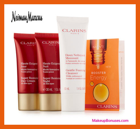 Receive a free 4-pc gift with $150 Clarins purchase