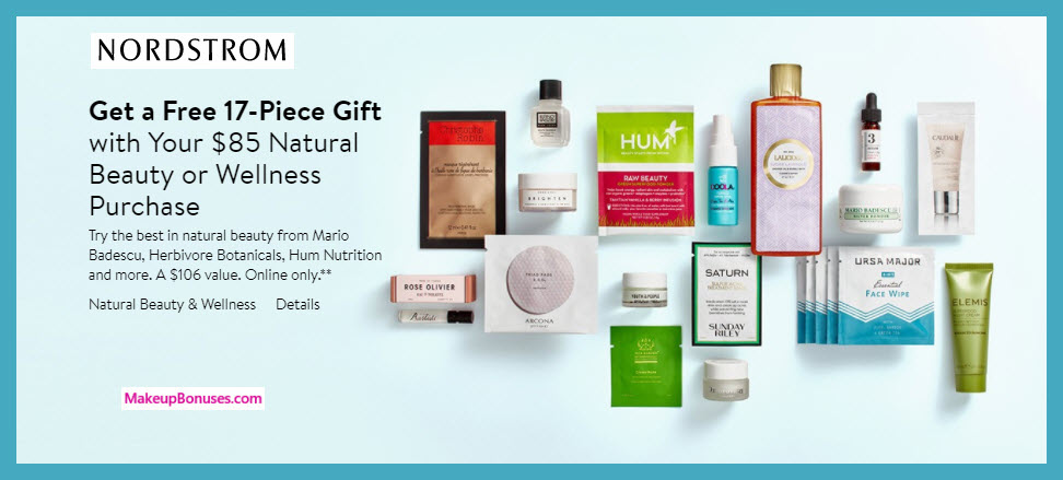 Receive a free 17-pc gift with $85 Beauty or Wellness purchase