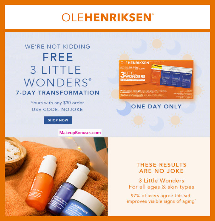 Receive a free 7-pc gift with $30 OLE HENRIKSEN purchase