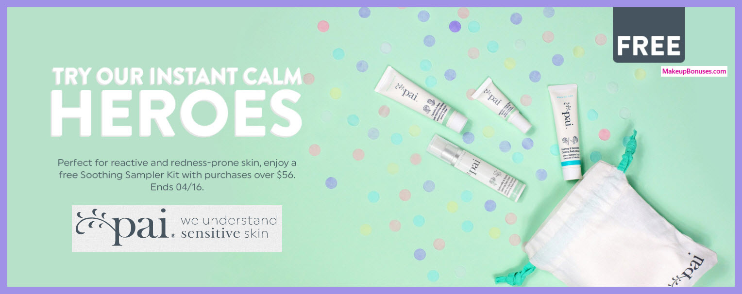Receive a free 5-pc gift with $58 Pai Skincare purchase