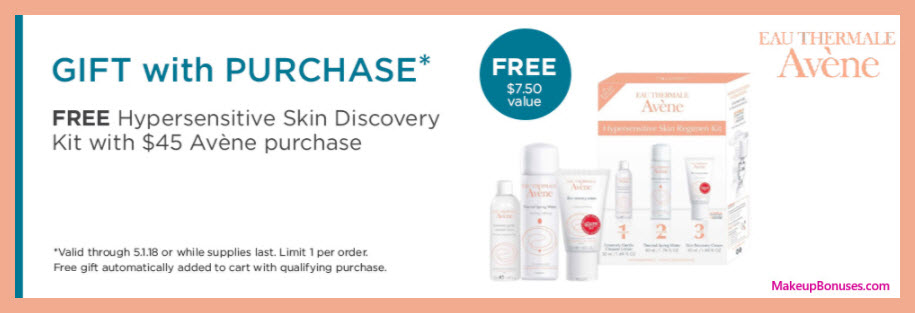Receive a free 3-pc gift with $45 Avène purchase