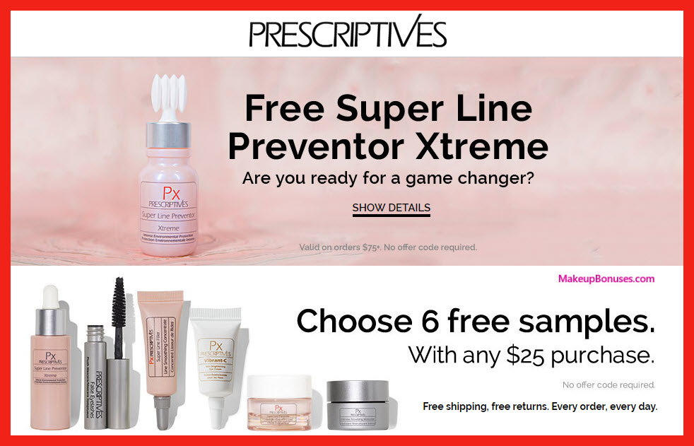 Receive your choice of 6-pc gift with $25 Prescriptives purchase