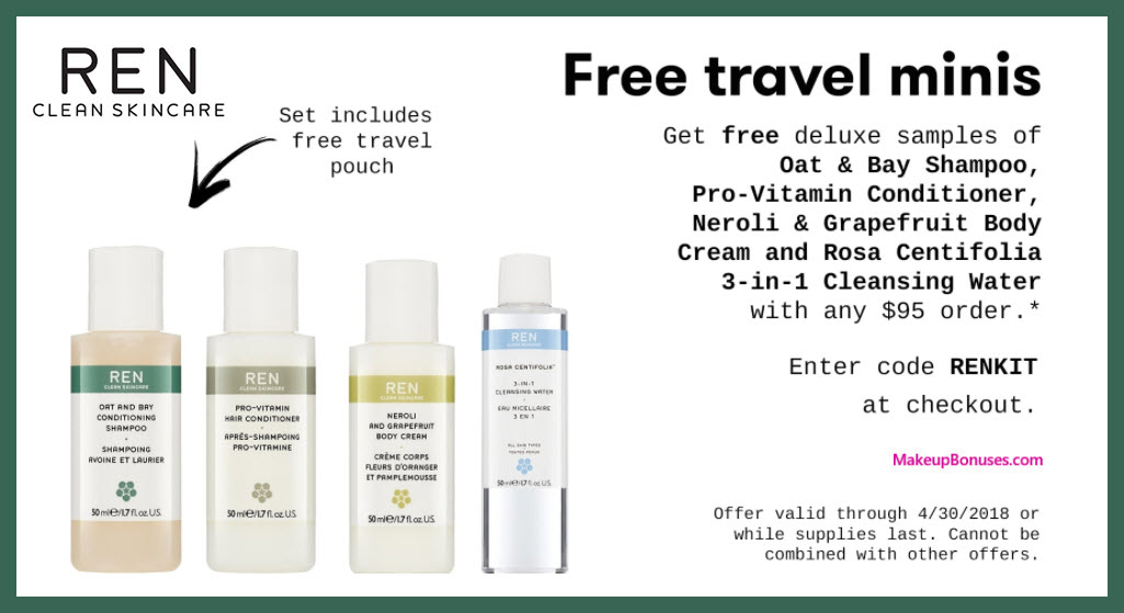 Receive a free 5-pc gift with $95 REN Skincare purchase