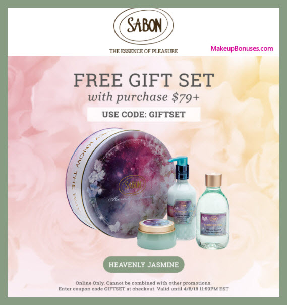 Receive a free 4-pc gift with $79 Sabon NYC purchase