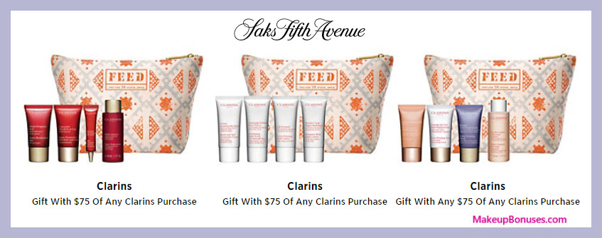 Receive a free 5-pc gift with $75 Clarins purchase
