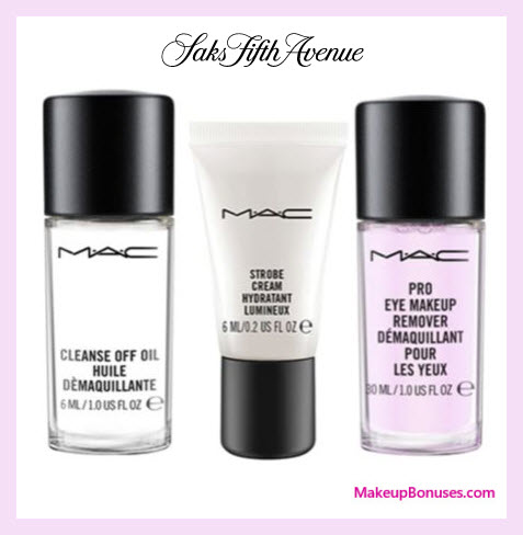 Receive a free 3-pc gift with $45 MAC Cosmetics purchase