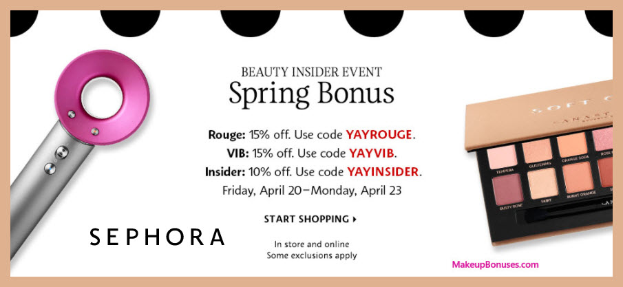 Sephora Beauty Insider Spring Discount - MakeupBonuses.com