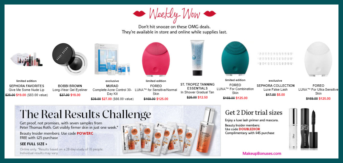 Sephora Weekly Wow Offers - MakeupBonuses.com